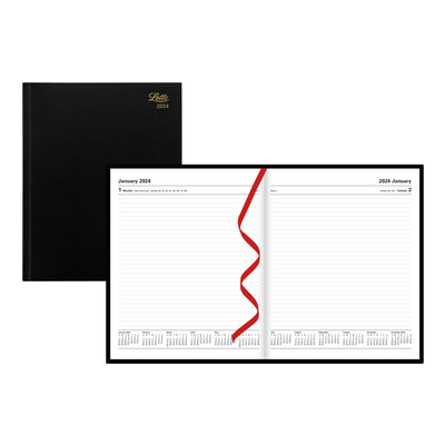 Letts Principal Daily Appointment Book - 10 1/4" x 8 1/4" - Black