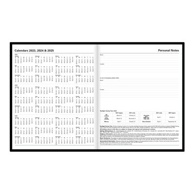 Letts Principal Daily Appointment Book - 10 1/4" x 8 1/4" - Black