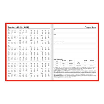 Letts Principal Daily Appointment Book - 10 1/4" x 8 1/4" - Red