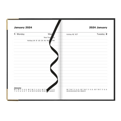 Letts Classic Daily Planner - 4 1/4" x 2 3/4" - Black