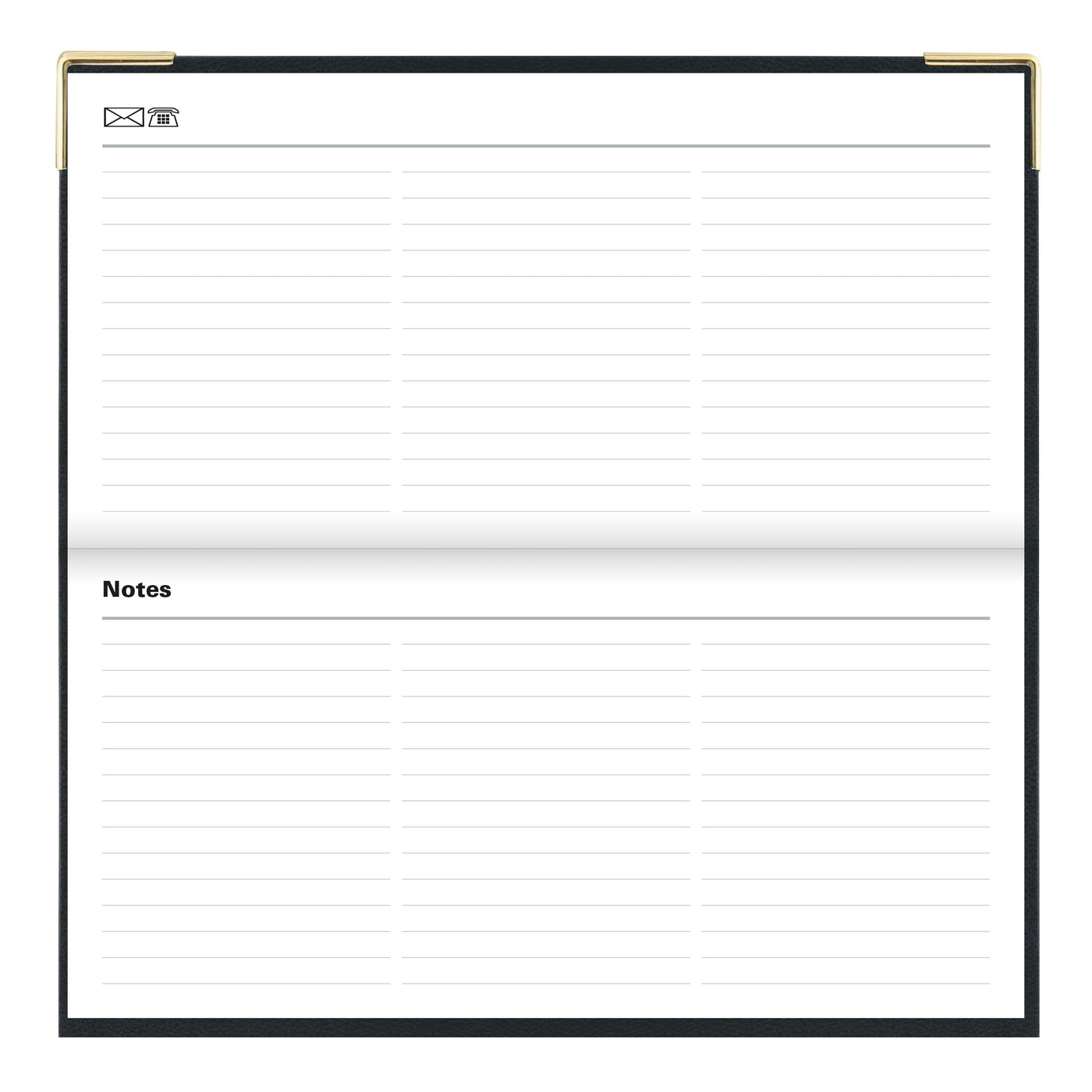 Letts Roma Month to View Planner - 6 5/8" x 3 1/4" - Black