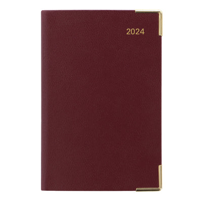 Letts Classic Week to View Planner - 4 1/4" x 2 3/4" - Burgundy
