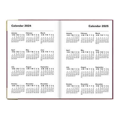 Letts Classic Week to View Planner - 4 1/4" x 2 3/4" - Burgundy