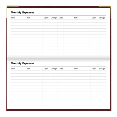 Letts Classic Week to View Horizontal Planner - 6 5/8" x 3 1/4" - Burgundy