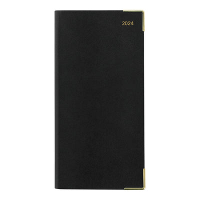 Letts Classic Week to View Vertical Planner - 6 5/8" x 3 1/4" - Black