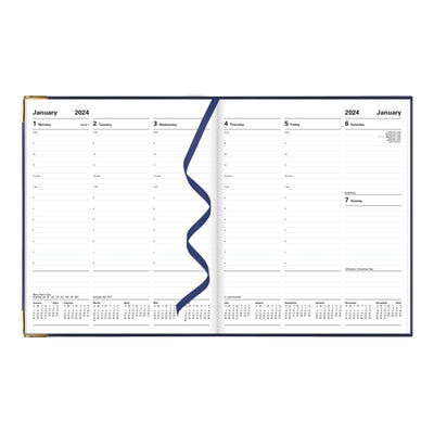 Letts Classic Week to View Appointment Book - 10 1/4" x 8 1/4" - Blue