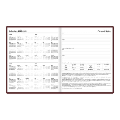 Letts Classic Week to View Appointment Book - 10 1/4" x 8 1/4" - Burgundy