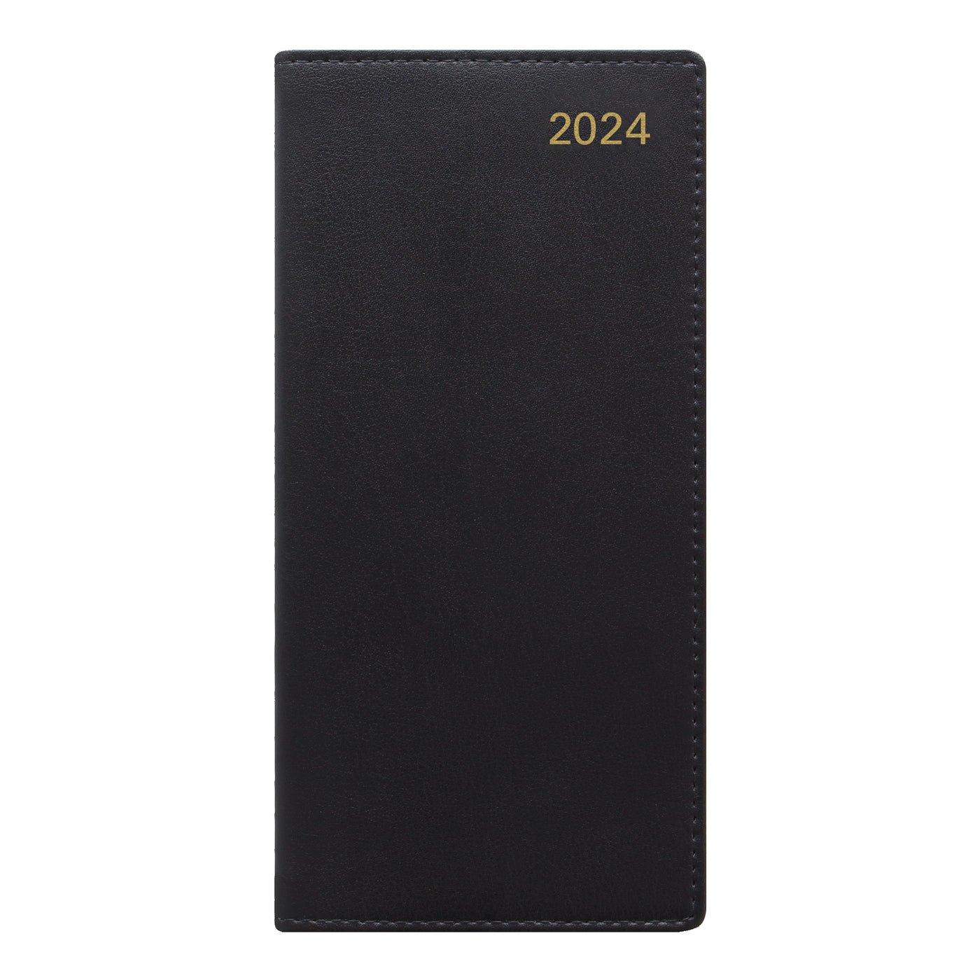 Letts Belgravia Slim Landscape Week to View Leather Diary with Appointments - 6 3/4" x 3 1/4" -Black