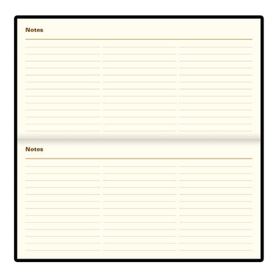 Letts Belgravia Slim Landscape Week to View Leather Diary with Appointments - 6 3/4" x 3 1/4" -Black