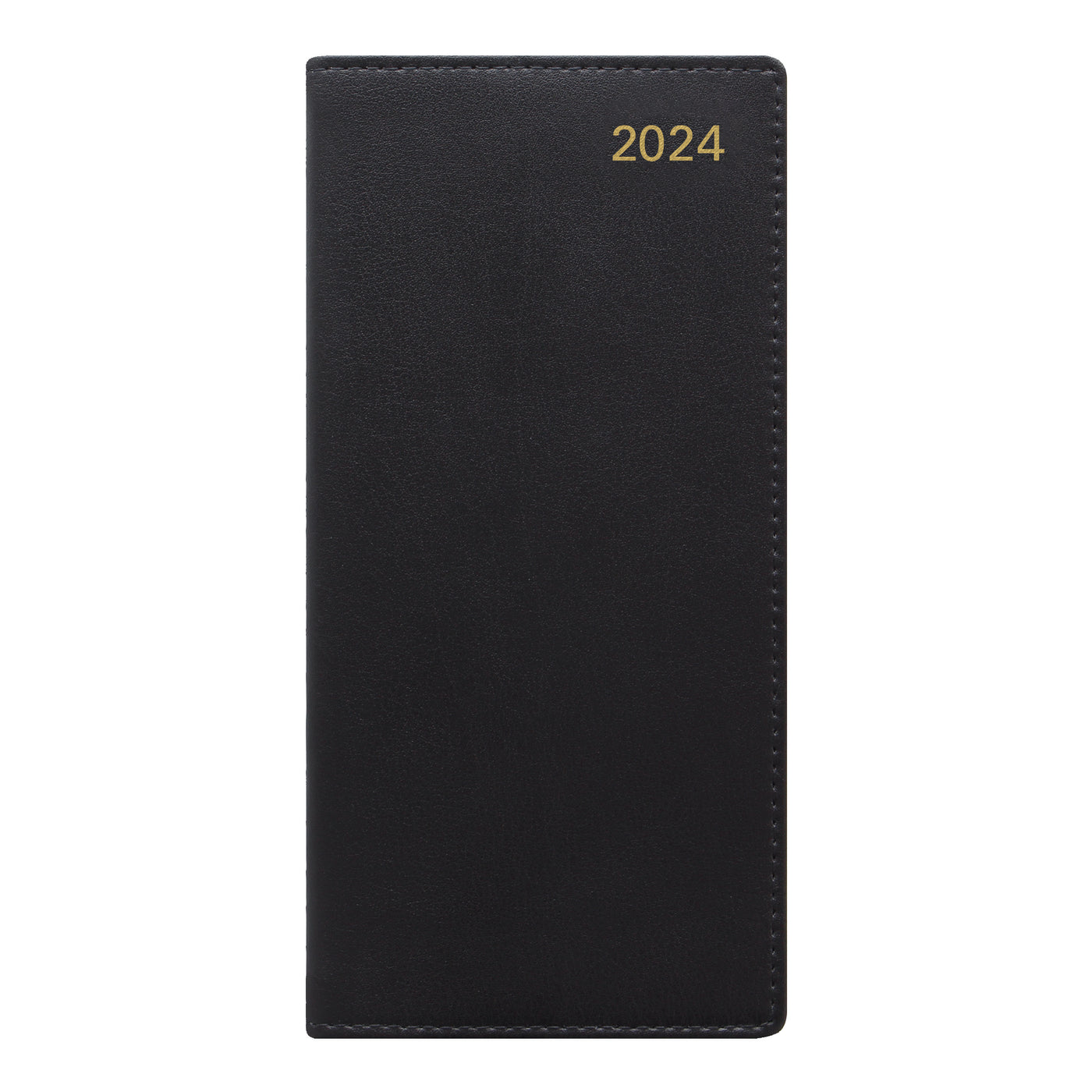 Letts Belgravia Slim Week to View Leather Diary with Planners - 6 3/4" x 3 1/4" - Black
