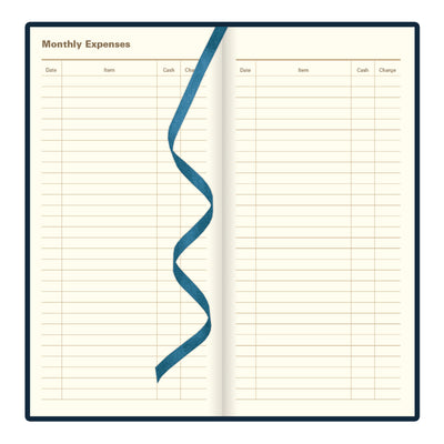 Letts Signature Week to View Vertical Planner - 6 1/2"  x 3 1/4" - Blue