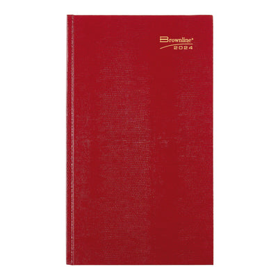 Brownline Daily Appointment Book - 7 7/8" x 13 3/8" - Red Cover
