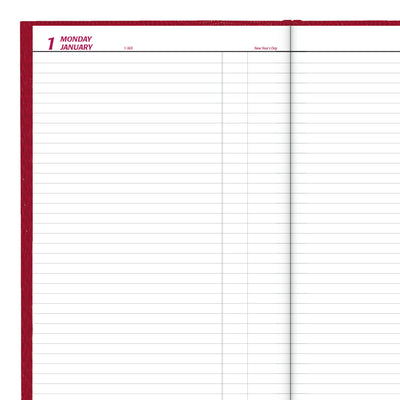 Brownline Daily Appointment Book - 7 7/8" x 13 3/8" - Red Cover