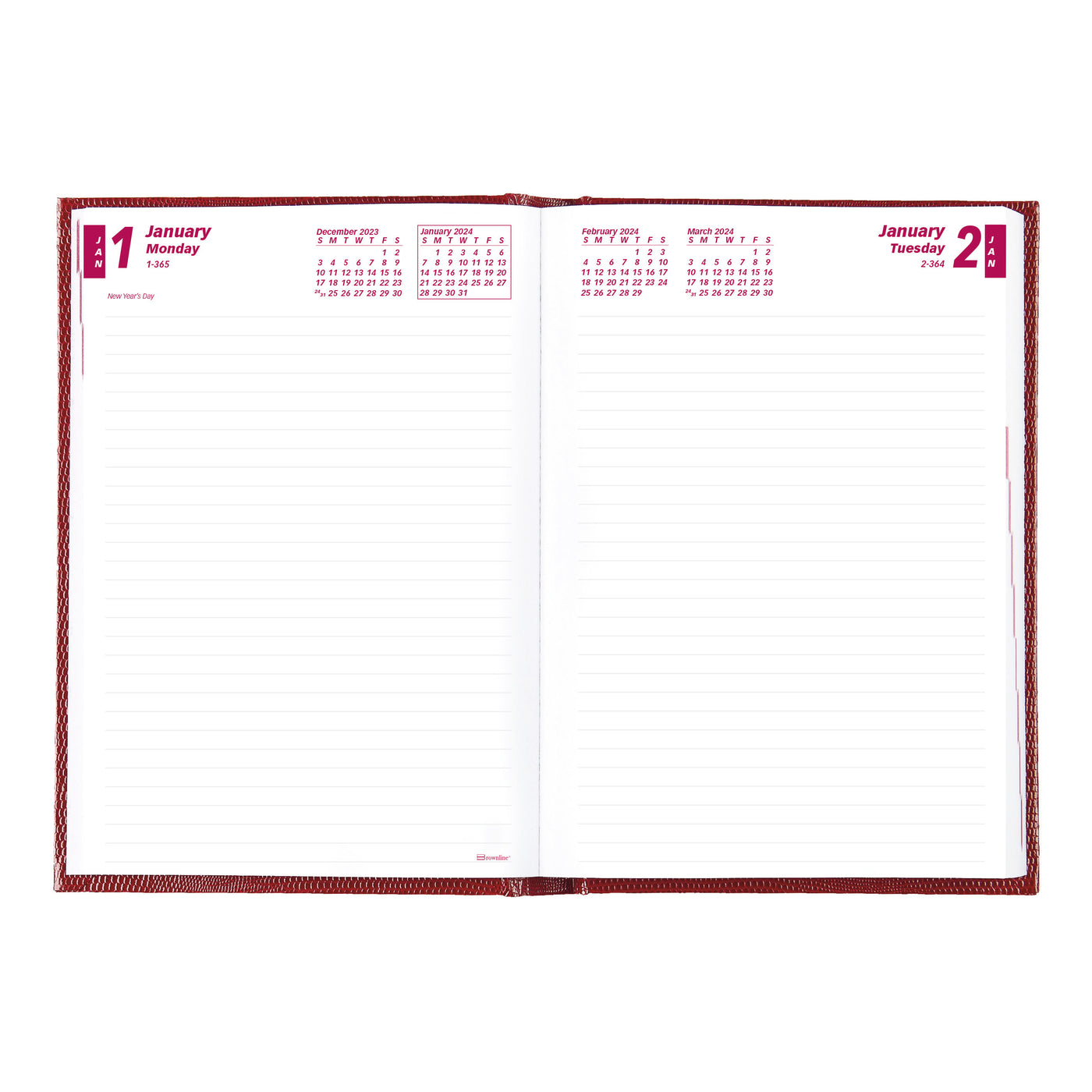 Brownline Daily Planner - 5 3/4" x 8 1/4" - Red Cover