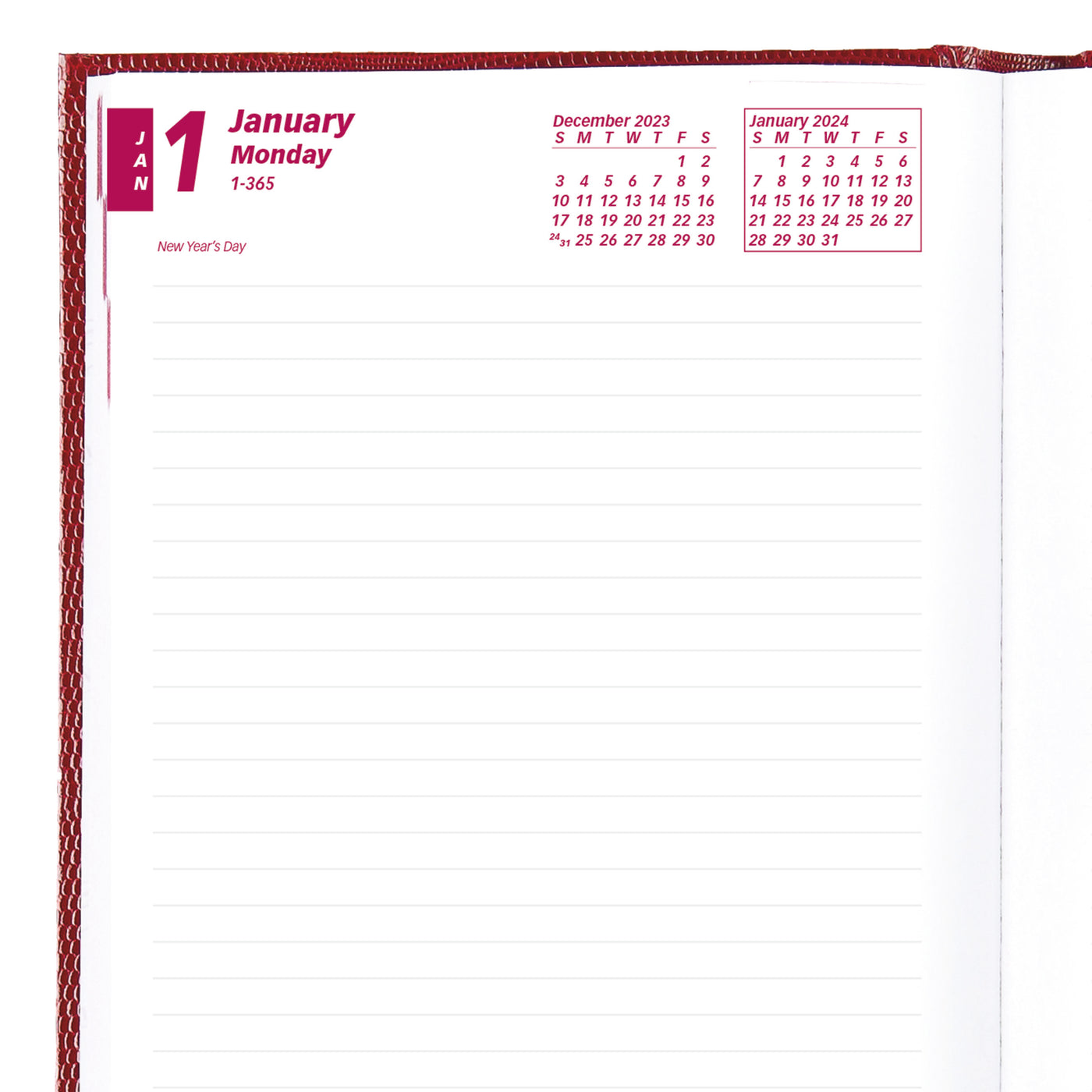 Brownline Daily Planner - 5 3/4" x 8 1/4" - Red Cover