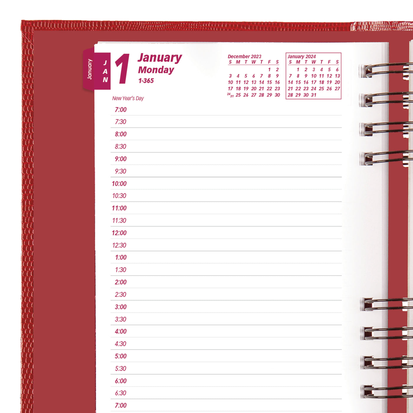 Brownline Coilpro Daily Planner - 5" x 8" - Red Cover