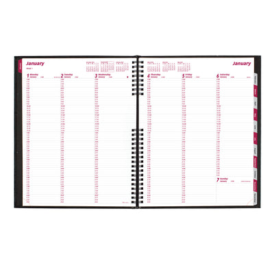 Brownline Coilpro Weekly Planner - 8 1/2" x 11" - Black Cover