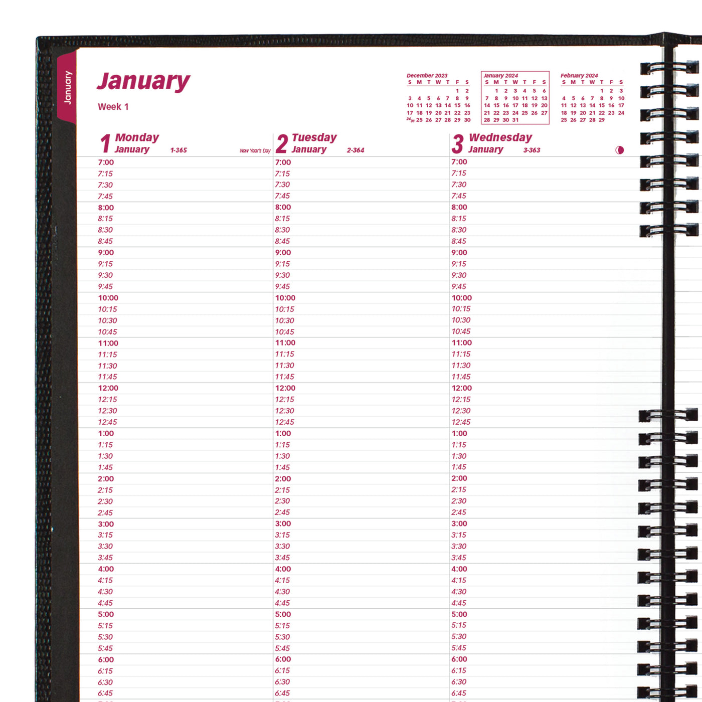 Brownline Coilpro Weekly Planner - 8 1/2" x 11" - Black Cover