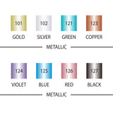 Kuretake Zig Fudebiyori Brush Lettering Markers - Metallic (Set of 8)