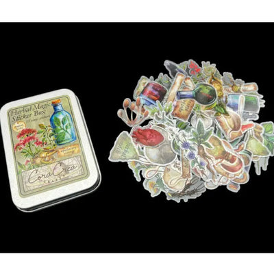 CoraCreaCrafts Sticker Box - Herbal Magic Tin