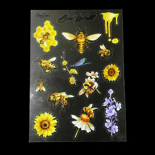 CoraCreaCrafts Sticker Sheet - Bees' World