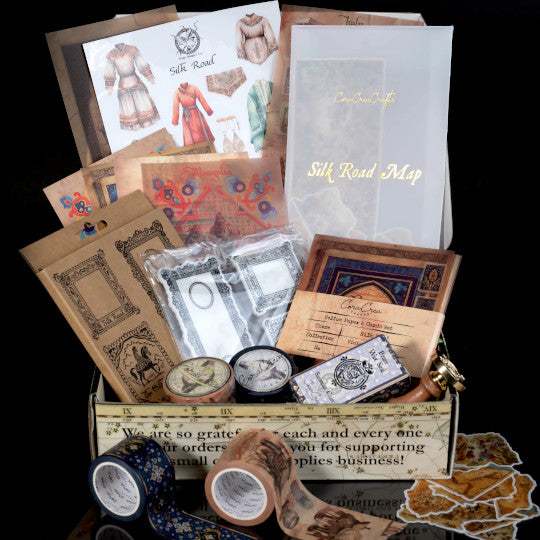 CoraCreaCrafts Vintage Crafts Supplies Box - Silk Road