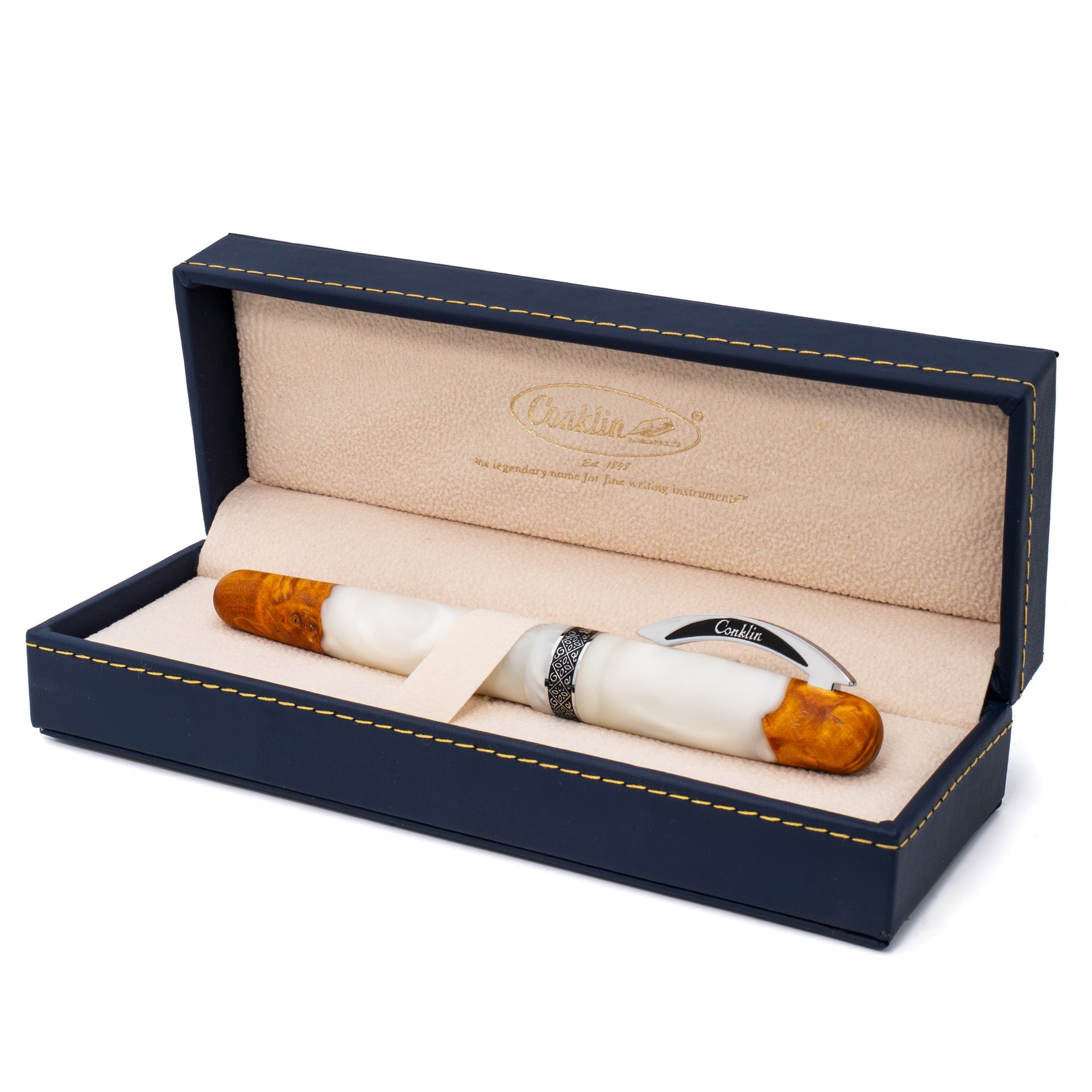 Conklin 1898 Spectra Fusion Fountain Pen - White Chrome (Limited