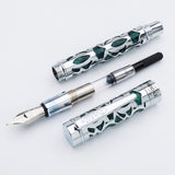 Conklin Endura Deco Crest Fountain Pen - Forest Green/Chrome converter fill