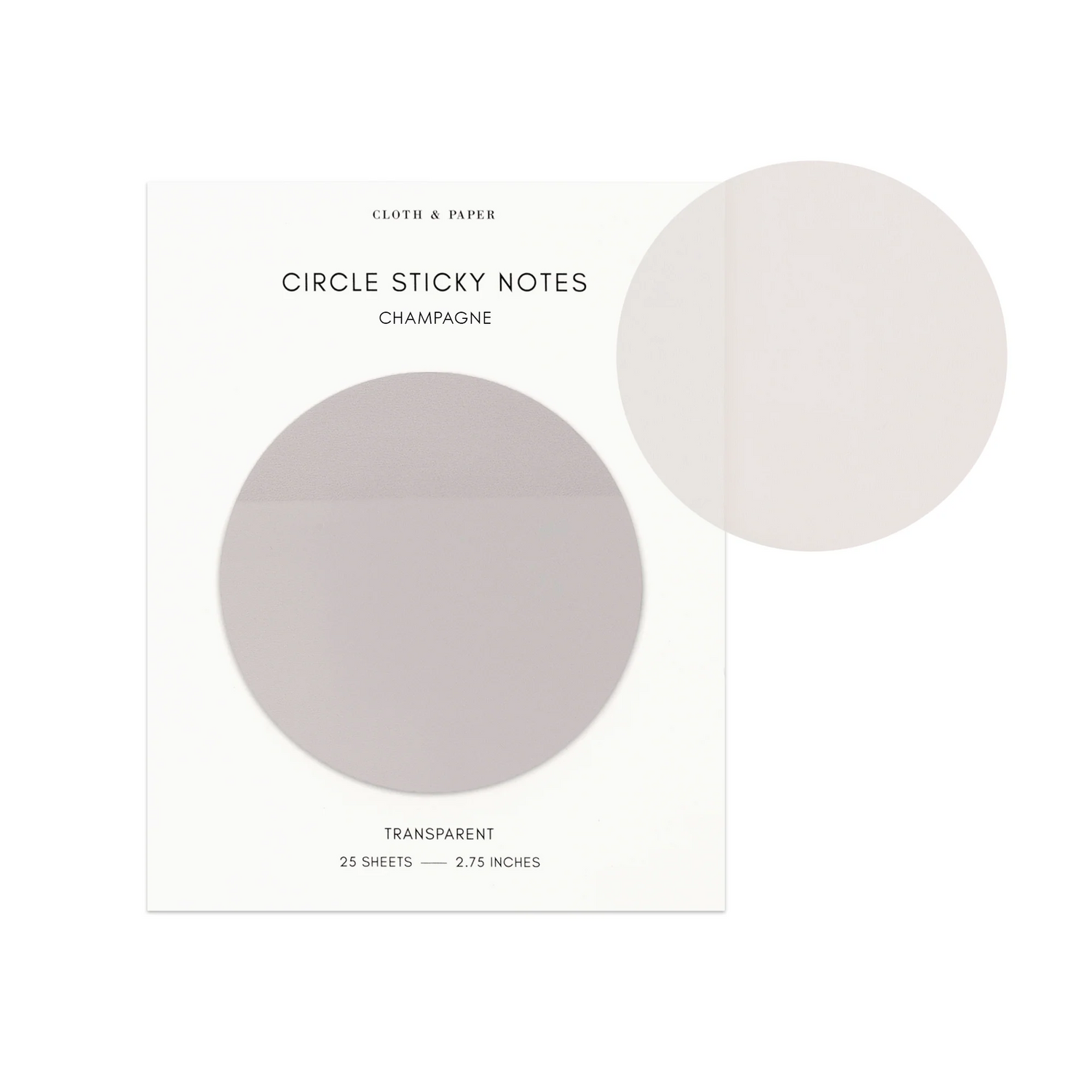 Cloth & Paper Transparent Circle Sticky Notes