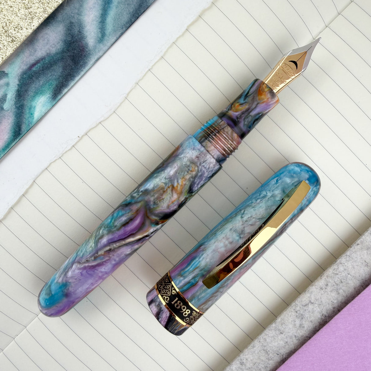 Conklin 1898 Fountain Pen - Primary Manipulation 4.5 w/Gold Trim (Special Edition)