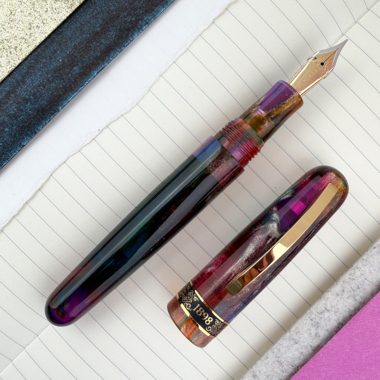 Conklin 1898 Fountain Pen - Primary Manipulation 5.0 w/Gold Trim (Special Edition)