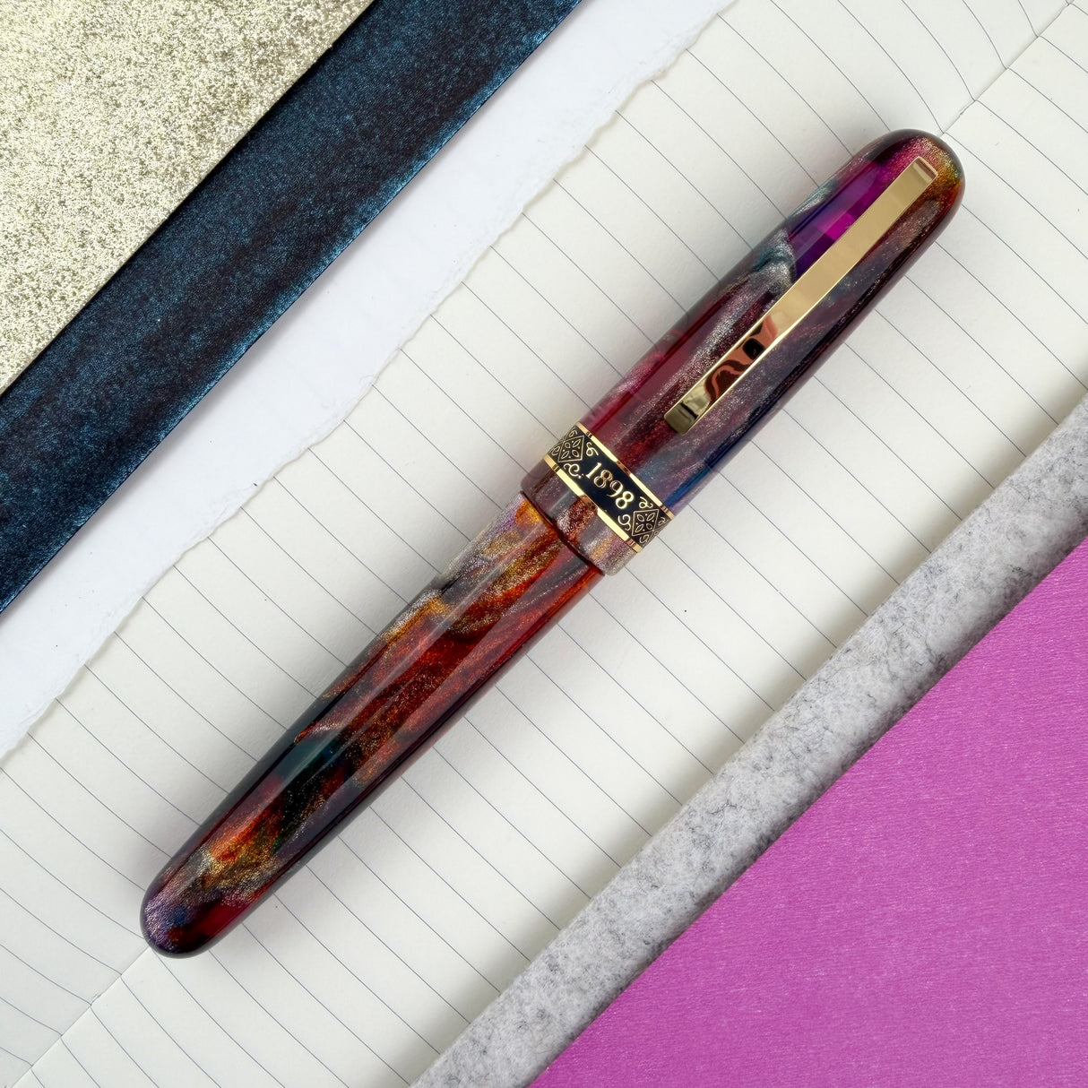 Conklin 1898 Fountain Pen - Primary Manipulation 5.0 w/Gold Trim (Special Edition)