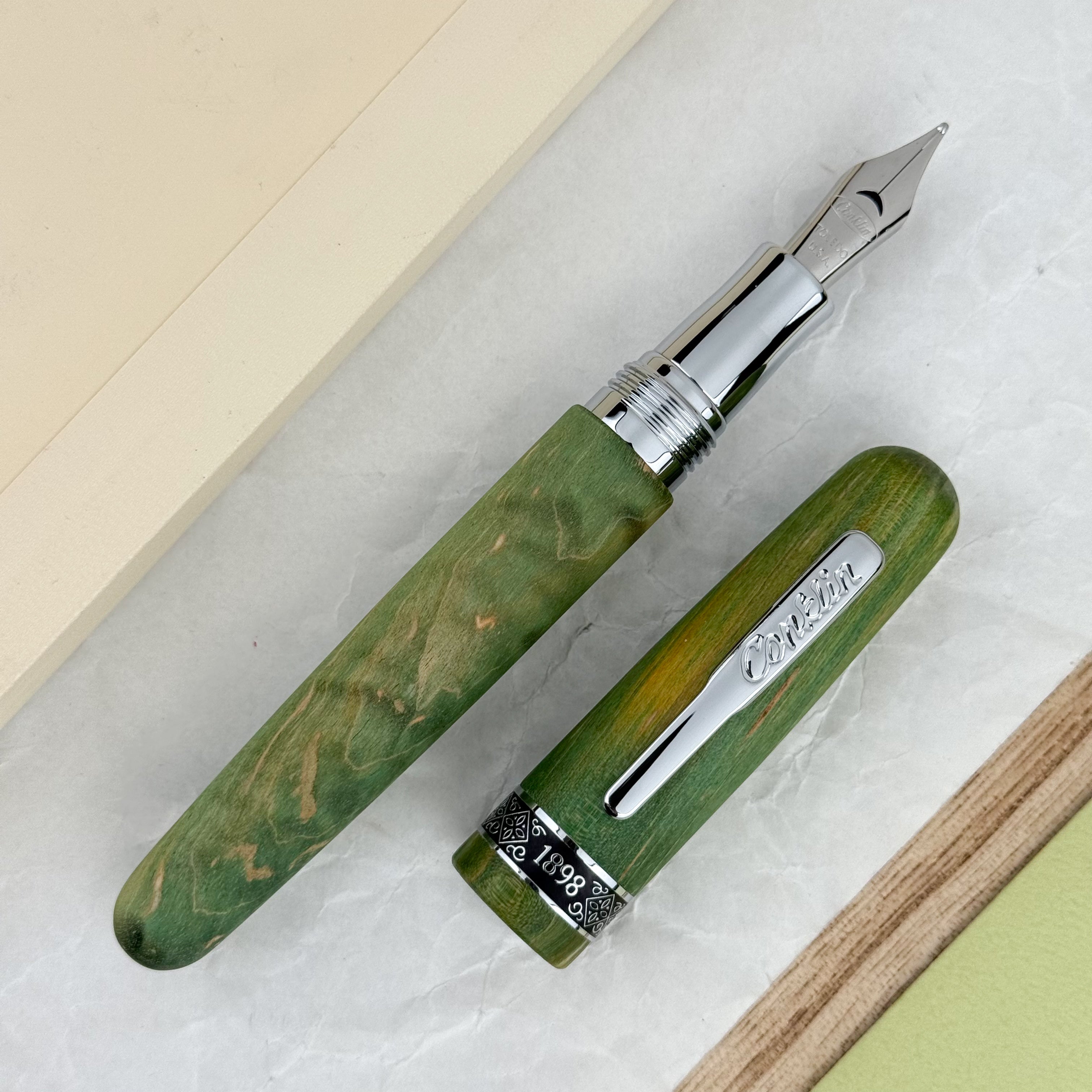 Conklin 1898 Stabilized Wood Fountain Pen - Matte Green (Limited