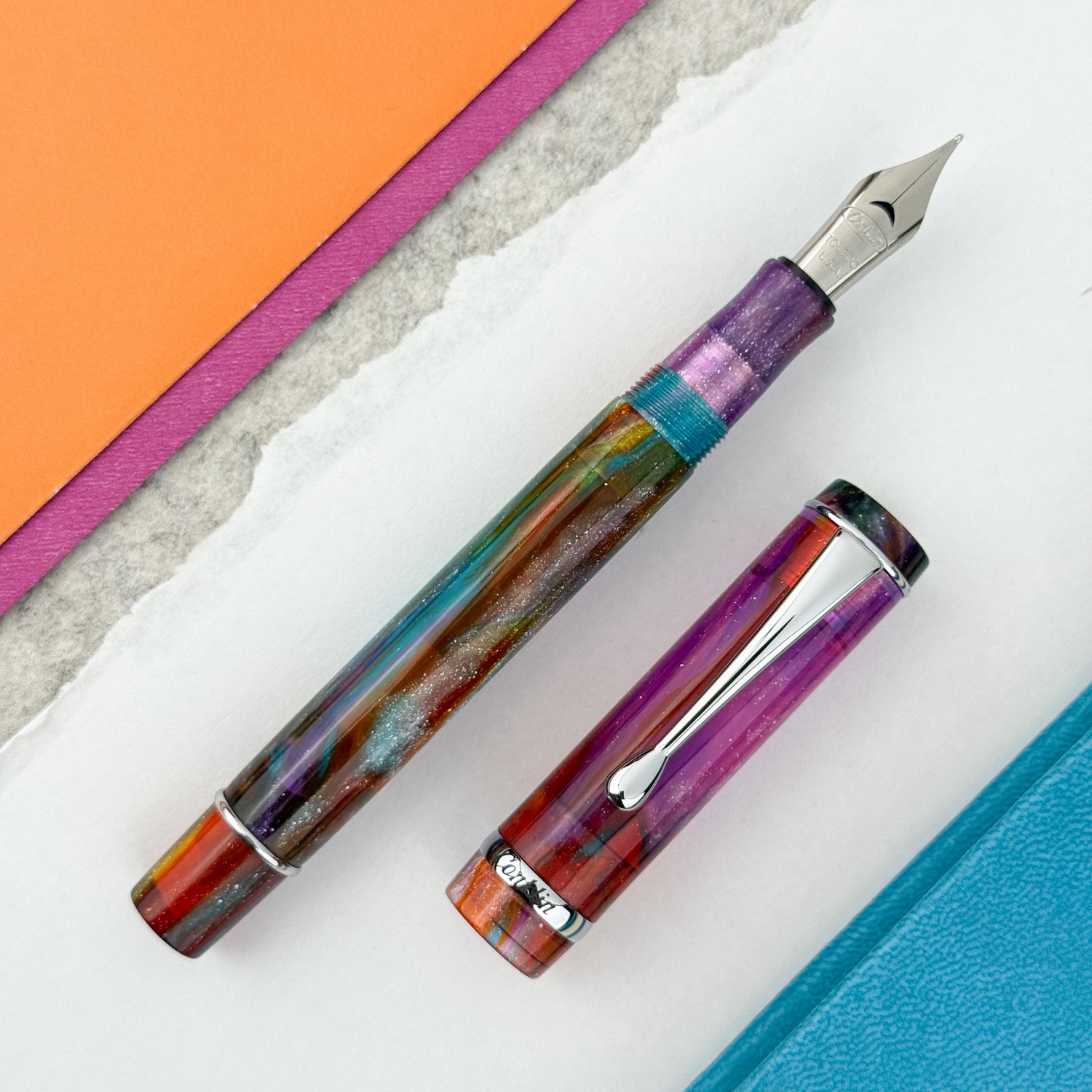 Conklin Duragraph Fountain Pen - Primary Manipulation 3.5 w/Chrome Trim
