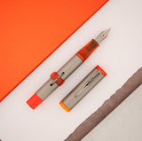 Conklin Mark Twain Crescent Filler 120th Anniversary Titanium Fountain Pen - Orange