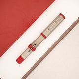 Conklin Mark Twain Crescent Filler 120th Anniversary Titanium Fountain Pen - Red