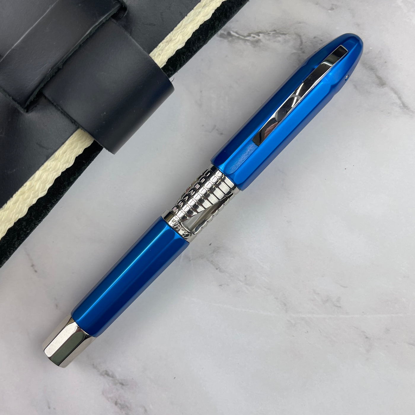 Conklin Nozac Classic 125 Anniversary Fountain Pen - Blue / Chrome (Limited Edition)
