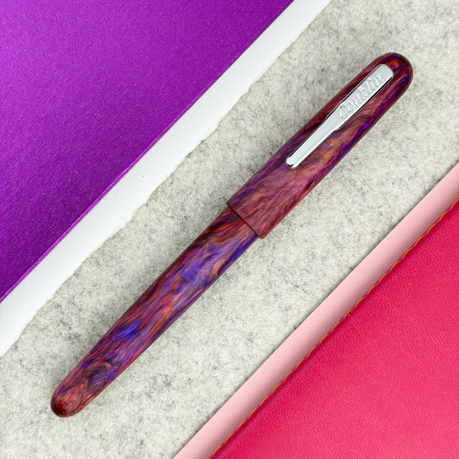 Conklin Streamline Rollerball Pen - Sunset Medley - Matte w/Chrome Trim