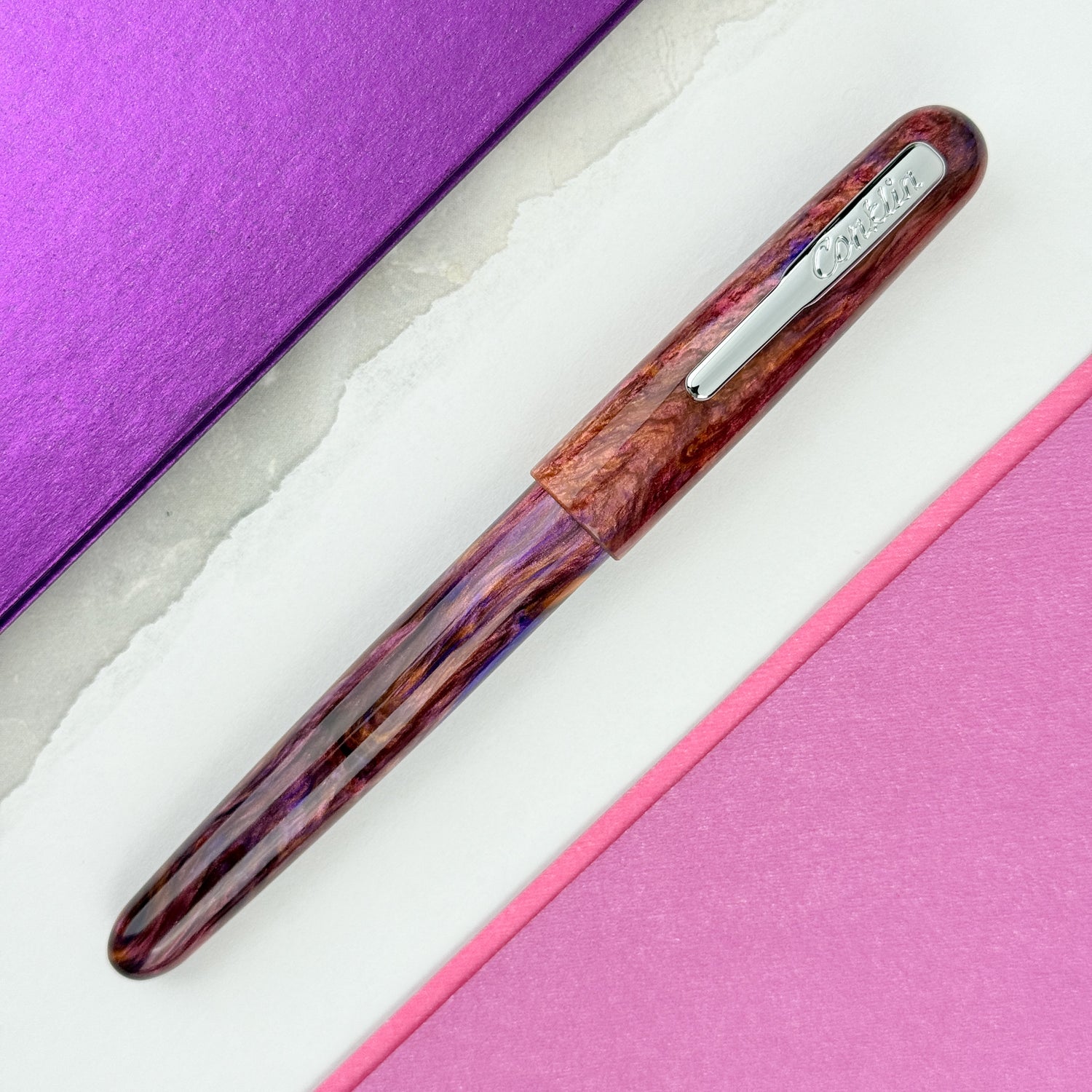 Conklin Streamline Rollerball Pen - Sunset Medley w/Chrome Trim