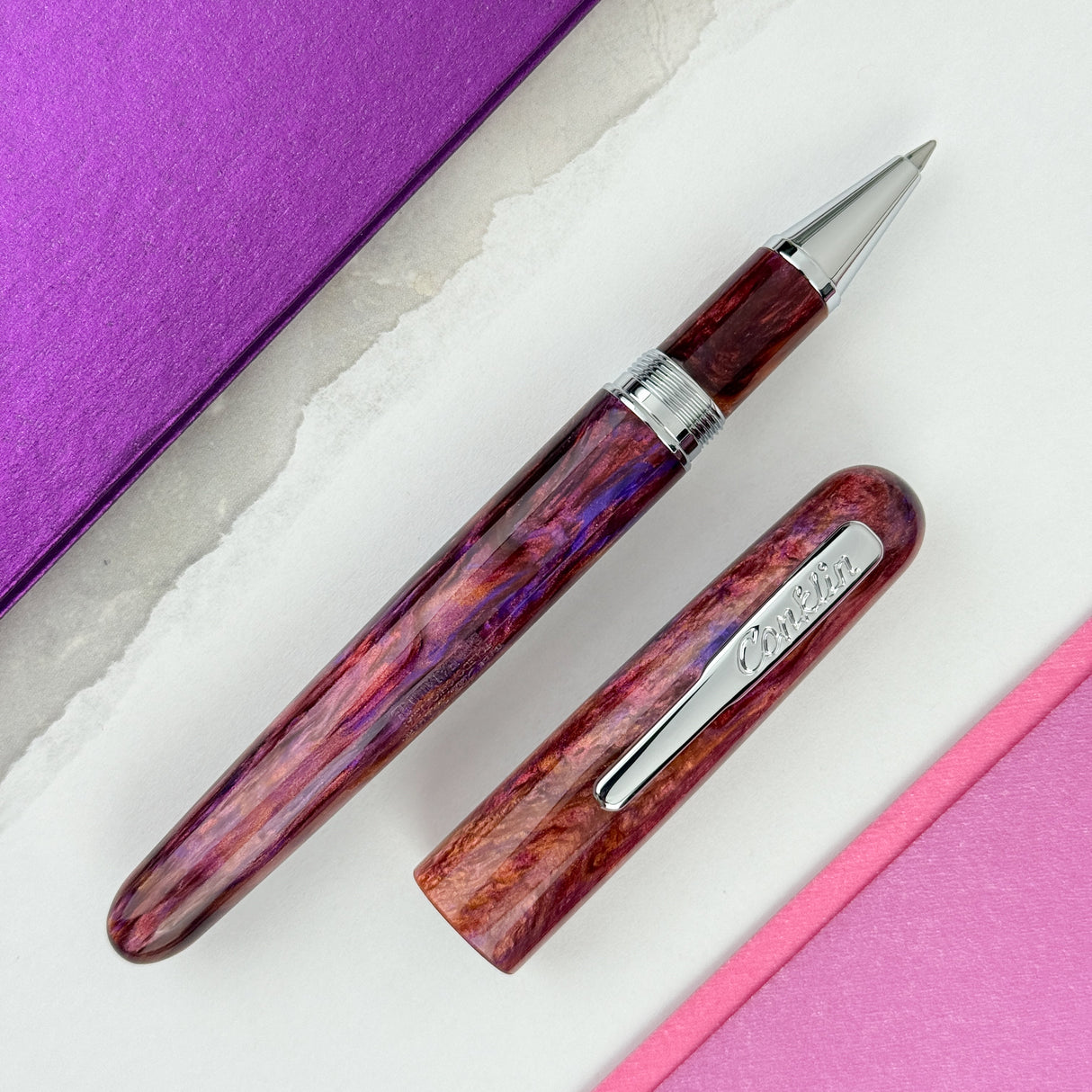 Conklin Streamline Rollerball Pen - Sunset Medley w/Chrome Trim
