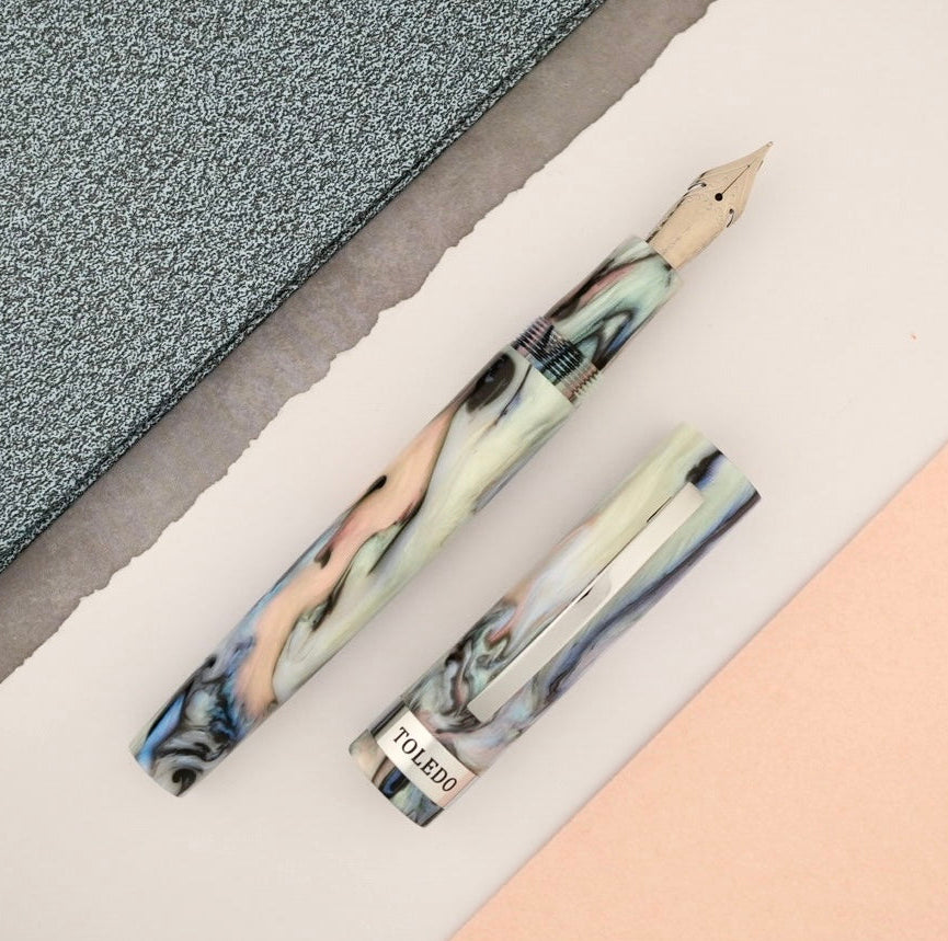 Conklin Toledo Fountain Pen - Red Abalone w/ Chrome Trim (Atlas Exclusive) (Limited Edition)