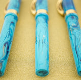 Conklin Toledo Rollerball Pen - Tidal Pool w/ Yellow Gold Trim (Limited Edition)