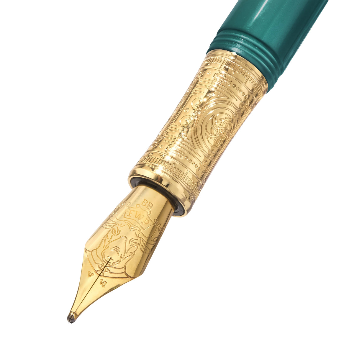 Ferris Wheel Press Masque Fountain Pen and Ink Set - Teal - Double Broad Nib
