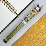 David Oscarson Black Water Snake Fountain Pen - Light Green w/ Gold (Limited Edition #08/08)