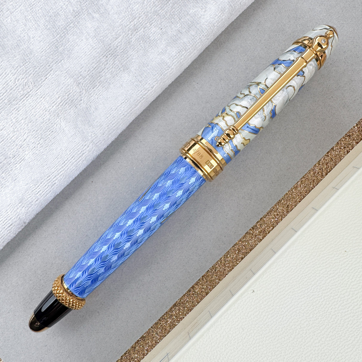 David Oscarson Deus Regit Fountain Pen - Light Blue  (Limited Edition #14/88)