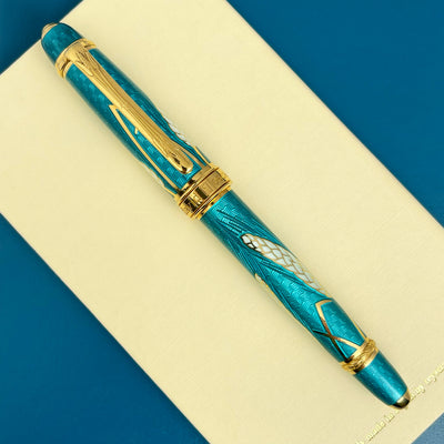 David Oscarson Harvest Fountain Pen - Teal w/ Gold (Limited Edition #8/8)
