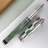 David Oscarson Jacques deMolay Fountain Pen - Olive Green w/ Silver (Limited Edition #01/13)