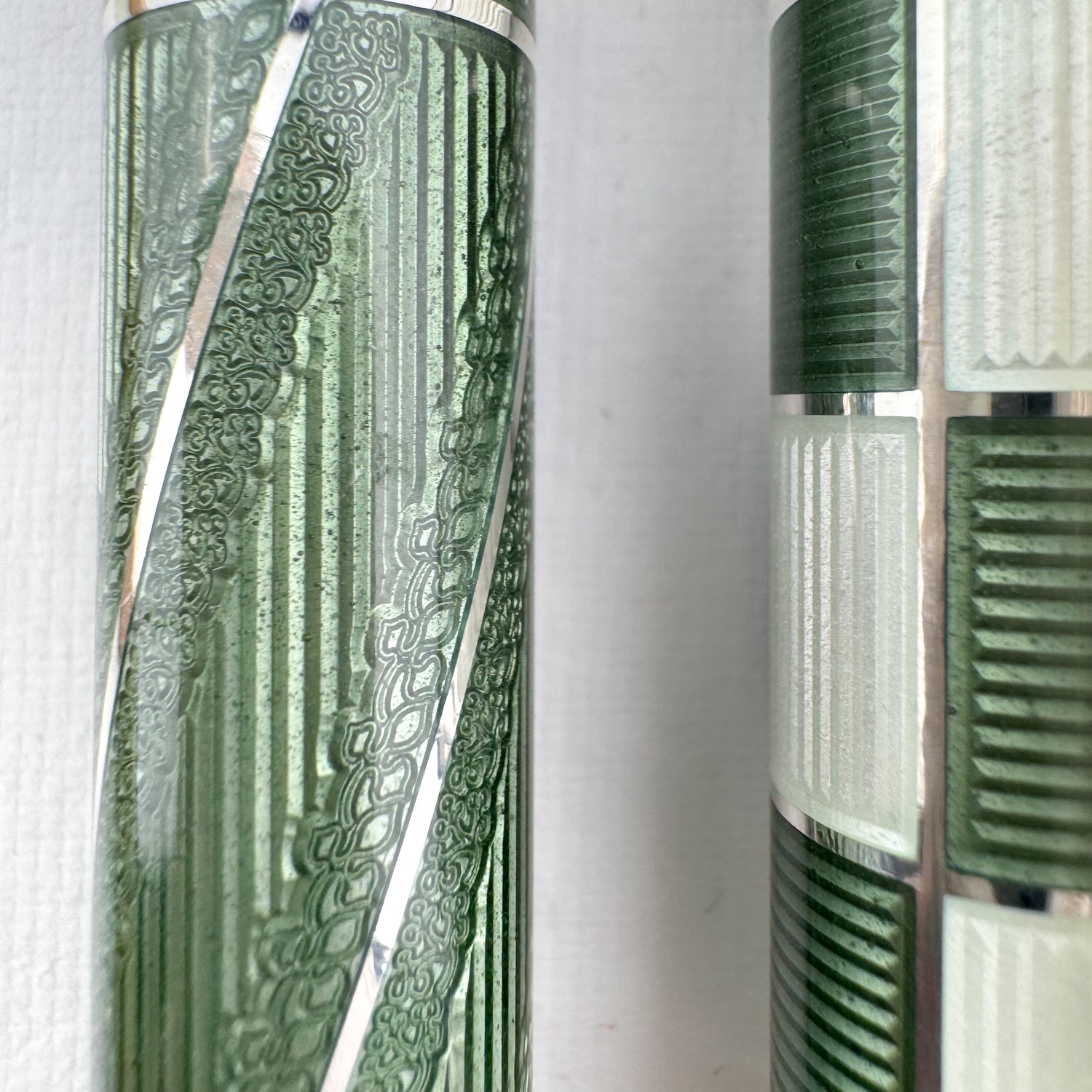 David Oscarson Jacques deMolay Fountain Pen - Olive Green w/ Silver (Limited Edition #01/13)