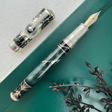 David Oscarson Nikola Tesla Fountain Pen - Black Green w/ Silver (Limited Edition #10/86)