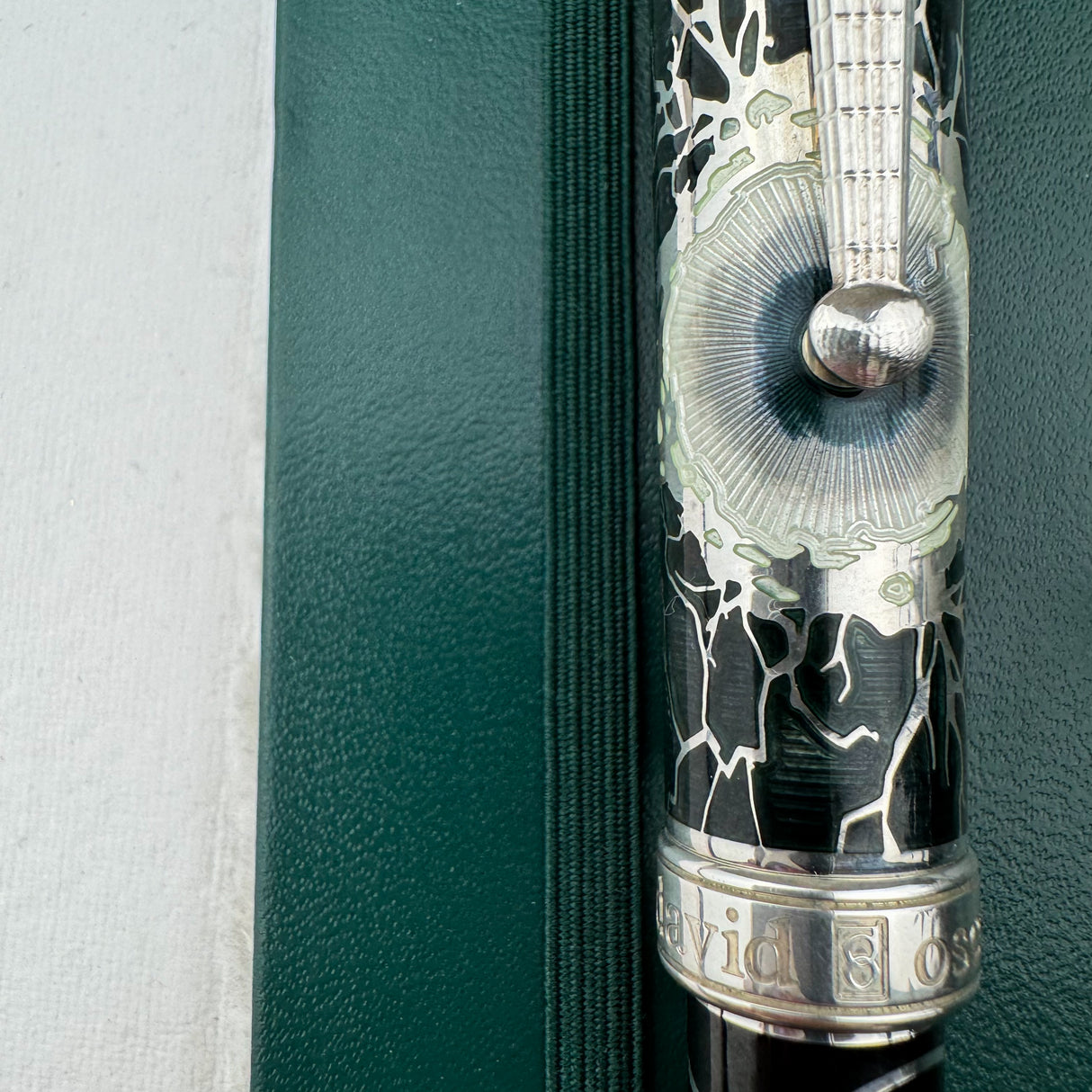 David Oscarson Nikola Tesla Fountain Pen - Black Green w/ Silver (Limited Edition #10/86)